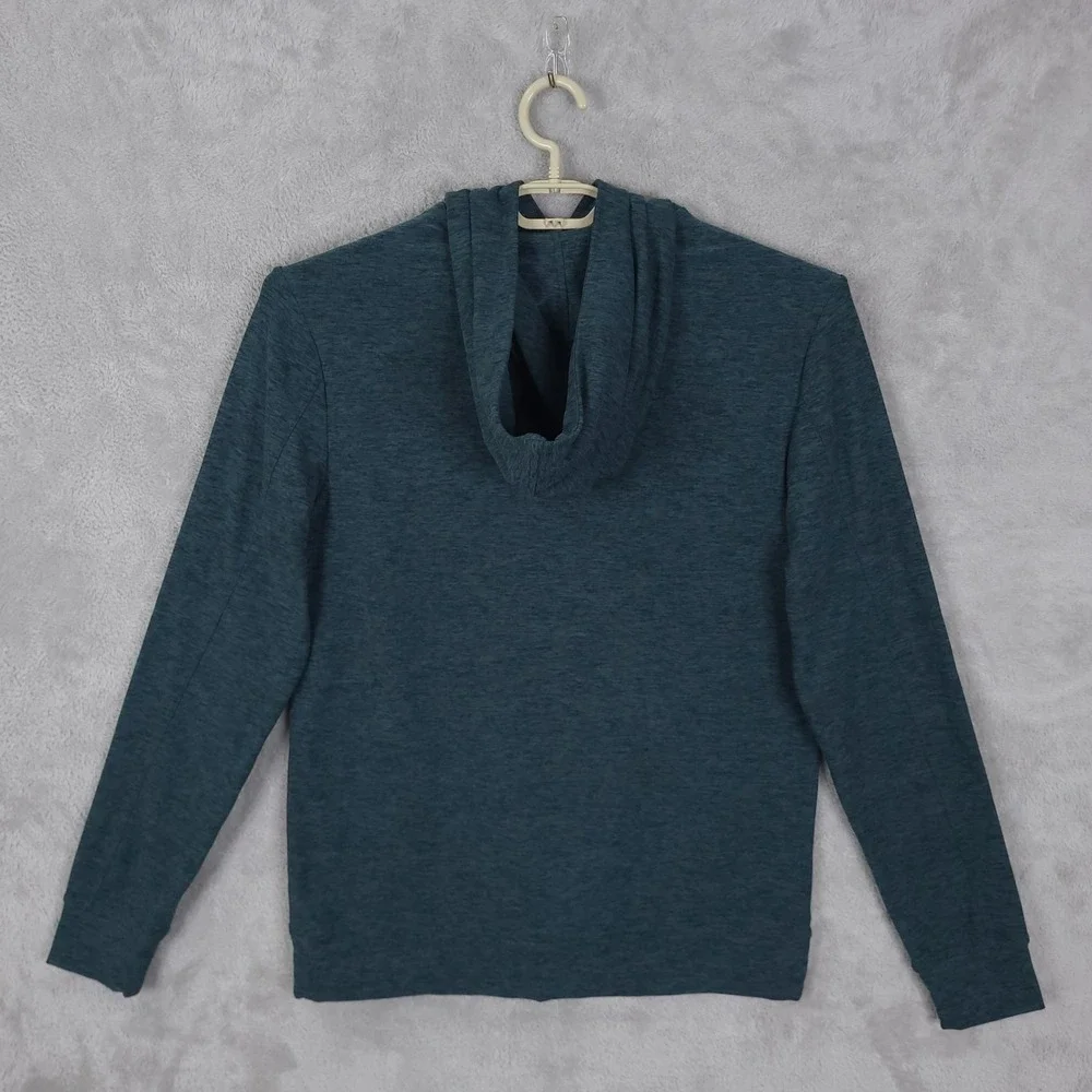Outdoor Voices Hoodie S Soft Cloud Knit Blue Thumb Holes Kangaroo Pocket Popover